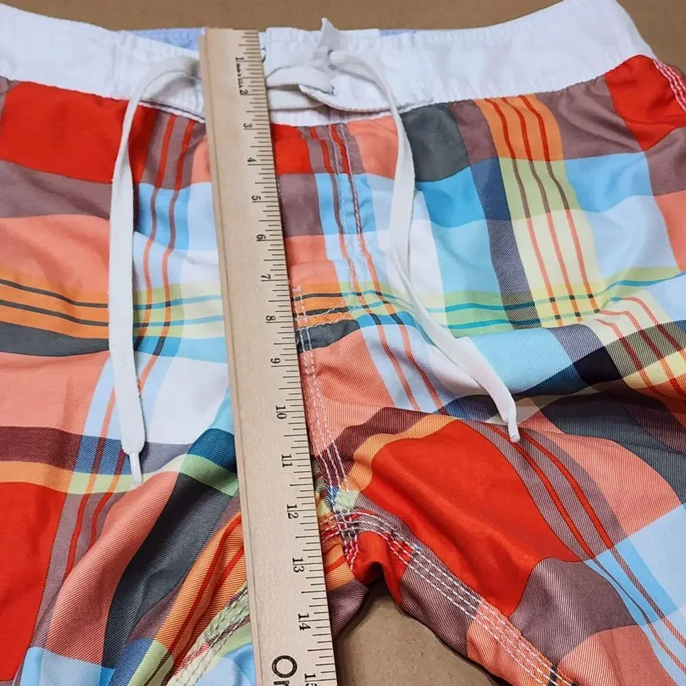 American Eagle Outfitters Board Shorts Mens Medium Multicolor Plaid Lined Swim